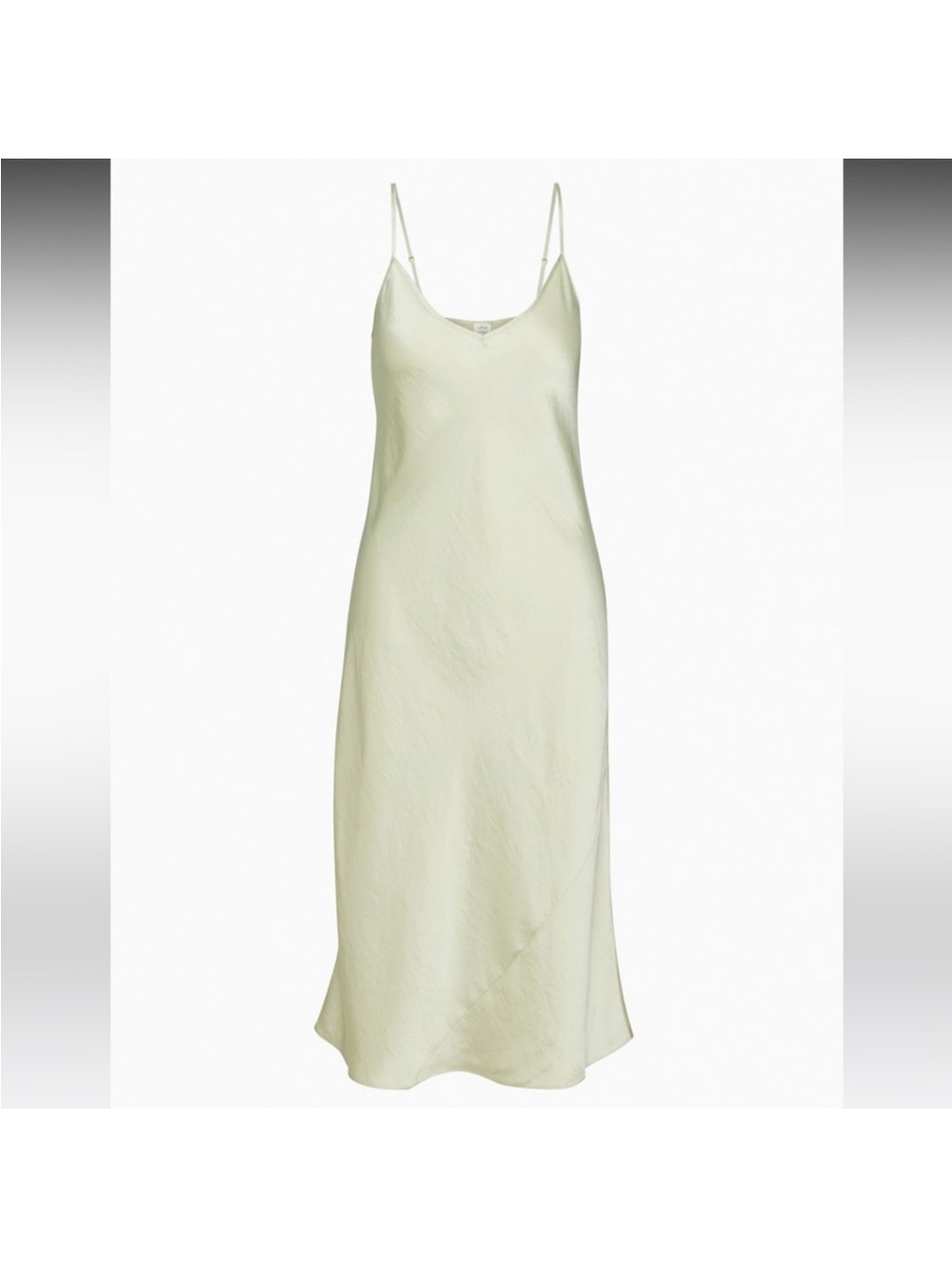 Aritzia Only Slip Satin Midi Dress in Light Sage